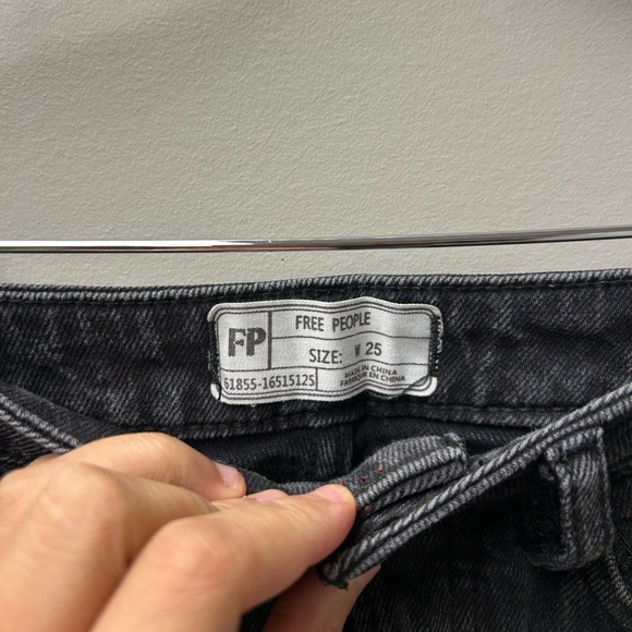 Free People Black Wide Leg Jeans - Picture 5 of 5